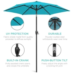 Best Choice Products 7.5ft Heavy-Duty Outdoor Market Patio Umbrella W/ Push Button Tilt, Easy Crank Lift -Best Choice Products GUEST f9d71cdf fed6 47aa 8382 34fedc955cdf