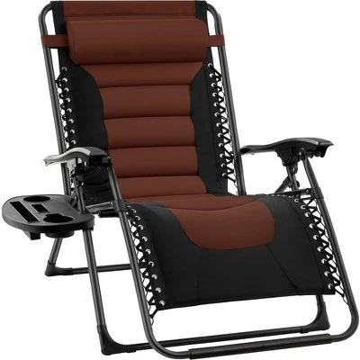 Best Choice Products Oversized Padded Zero Gravity Chair, Folding Outdoor Patio Recliner W/ Headrest, Side Tray 12 Best Choice Products Oversized Padded Zero Gravity Chair, Folding Outdoor Patio Recliner W/ Headrest, Side Tray - Image 12