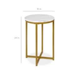 Best Choice Products 16in Faux Marble Modern Round Living Room Accent Side Table W/ Metal Frame -Best Choice Products GUEST fbd11835 106c 4aab 9b3e 94091a17bcdd
