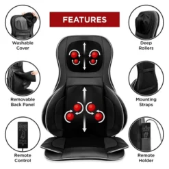 Best Choice Products Air Compression Shiatsu Neck & Back Massager Seat Chair Pad Massage Cushion, 2D/3D Kneading W/ Heat -Best Choice Products GUEST ff941296 2003 4957 8004 77ce69598c3b